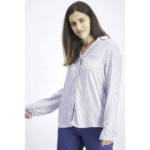 Tinsel Viscose Hattie Shirt Top Womens M Blue White Striped Button Down Nautical